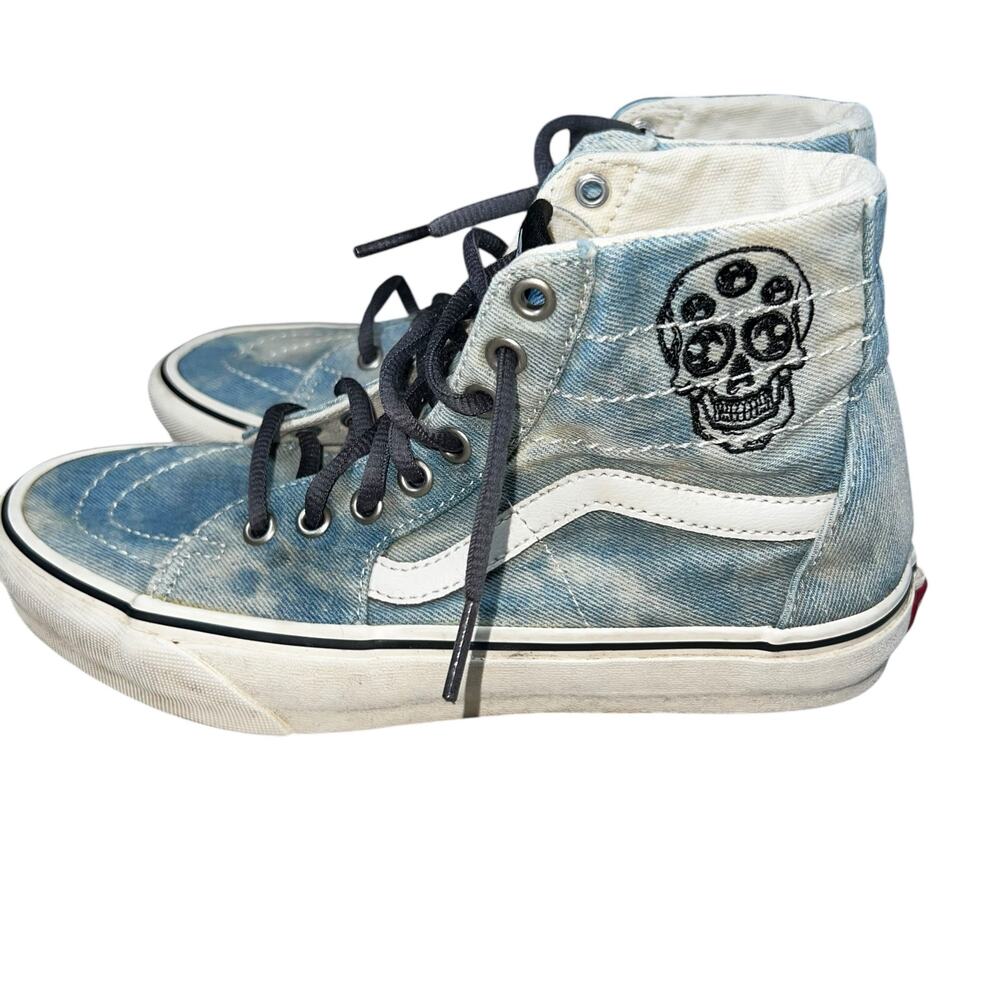 Vans SK8-Hi Tapered Denim Embroidery SkullHigh Top Sneakers  Men 7 W 8.5 skater